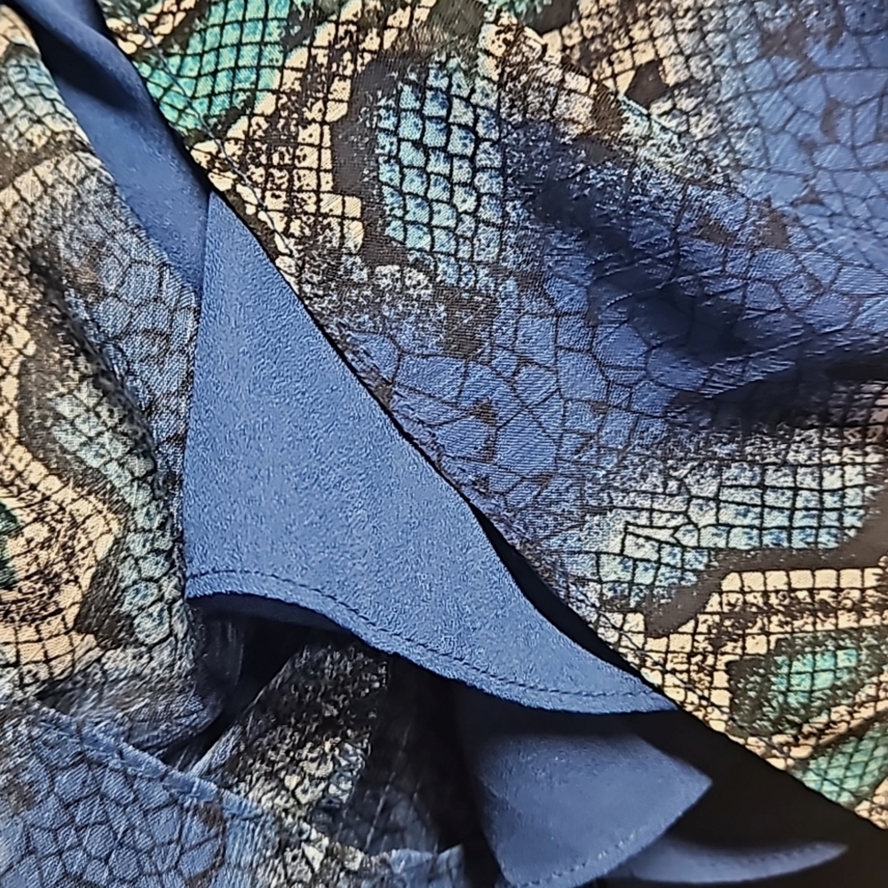 Sundance Blue Snake Python Print Tiered Halternec… - image 4